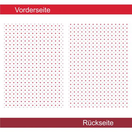 Sterne Herzen rot - Designpapier